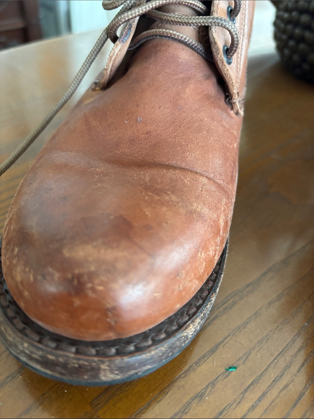 Tan Leather Lace-Up Boots - Picture 9 of 9
